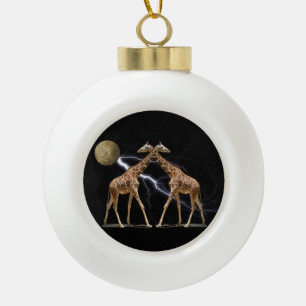KOSMISCHE GIRAFFEN KERAMIK Kugel-Ornament