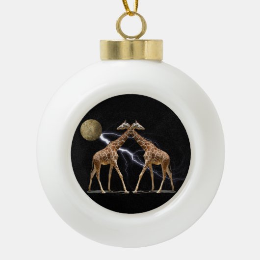KOSMISCHE GIRAFFEN KERAMIK Kugel-Ornament (Vorderseite)