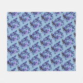Kosmische Glitzer Schmetterlinge Muster Blau Fleecedecke (Vorderseite (Horizontal))