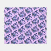 Kosmische Glitzer Schmetterlinge Muster Rosa Fleecedecke (Vorderseite (Horizontal))