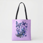 Kosmische Glitzer Schmetterlinge Rosa Tasche (Vorderseite)