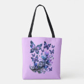 Kosmische Glitzer Schmetterlinge Rosa Tasche (Rückseite)
