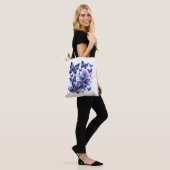 Kosmische Glitzer Schmetterlinge Weiß Tasche (Am Model)