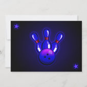 Kosmische Glühen-Bowlings-Party Einladungen (Rückseite)