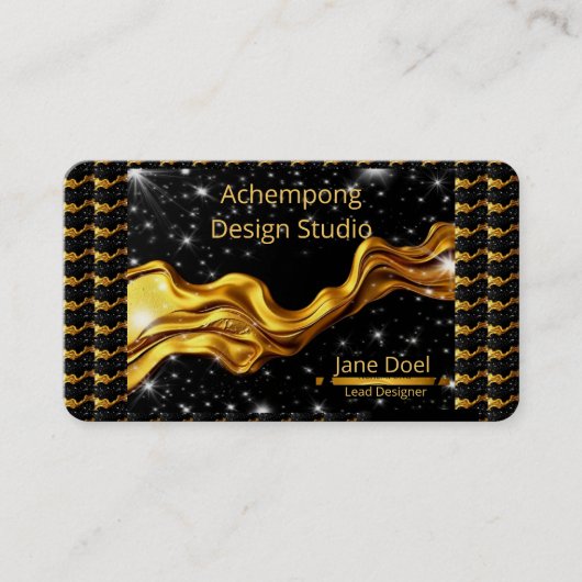 Kosmische Gold Abstract Modern Founder Visitenkarte (Vorderseite)