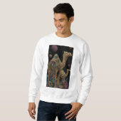 Kosmische goldene Kamel-Duo Sweatshirt (Vorne ganz)