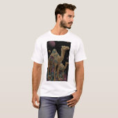 Kosmische goldene Kamel-Duo T-Shirt (Vorne ganz)