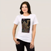 Kosmische goldene Kamel-Duo Tri-Blend Shirt (Vorderseite voll)
