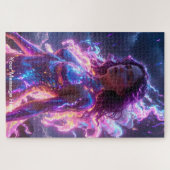 Kosmische Göttin mit lebhafter Neonfarbe Puzzle (Horizontal)