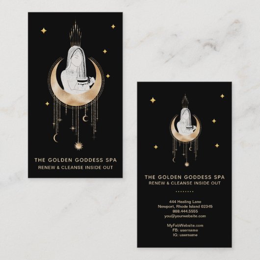 *~* Kosmische Göttin Moon Water Urner Sterne Visitenkarte (Vorne/Hinten)