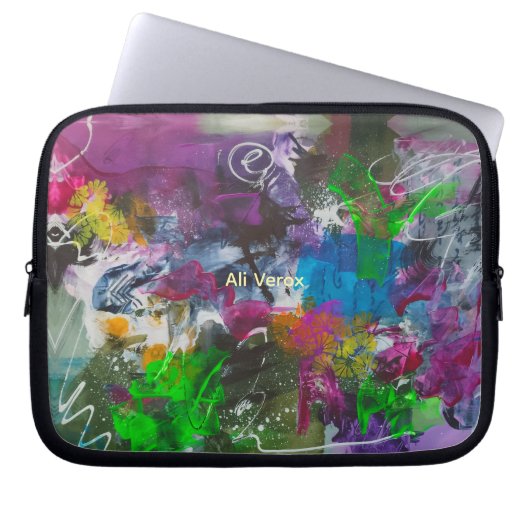 Kosmische Graffiti-Abstraktion Laptopschutzhülle (Vorderseite)