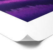 Kosmische Grüngalaxie über Lila Berglandschaft Poster (Ecke)