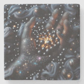 Kosmische Hand und leuchtende Orbs Untersetzer (Vorderseite)