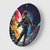 Kosmische Harmonie: im Weltraum verloren Große Wanduhr (Winkel)