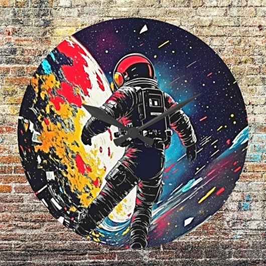 Kosmische Harmonie: im Weltraum verloren Große Wanduhr