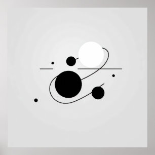 Kosmische Harmonie: Kreis der schwarzen und weißen Poster