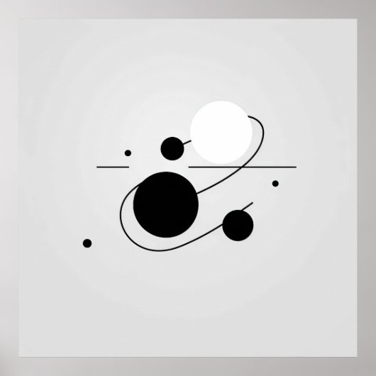 Kosmische Harmonie: Kreis der schwarzen und weißen Poster (Vorne)