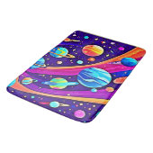Kosmische Harmonie Kunst Badematte (Schrägansicht)