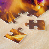 Kosmische, helle Farben im Nebel explodieren im We Puzzle (Seite)