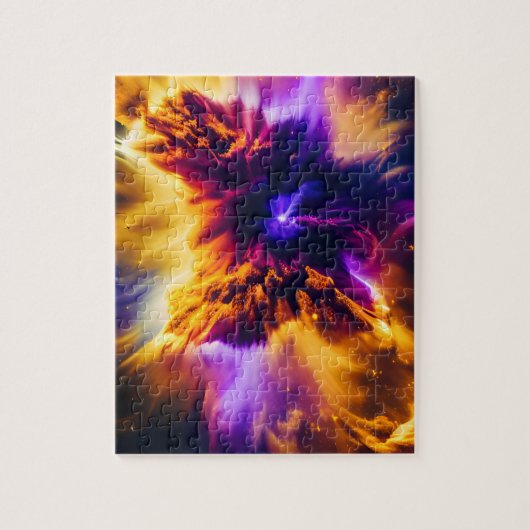 Kosmische, helle Farben im Nebel explodieren im We Puzzle (Vertikal)