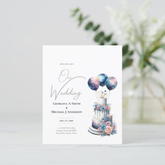 Kosmische Himmelsgalaxie Starry Night Navy Blue (Stehend Vorderseite)