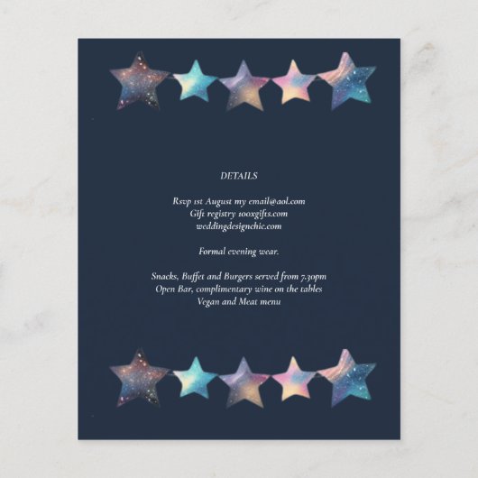 Kosmische Himmelsgalaxie Starry Night Navy Blue (Rückseite)