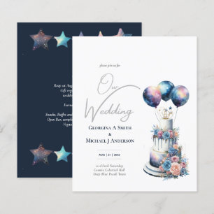 Kosmische Himmelsgalaxie Starry Night Navy Blue