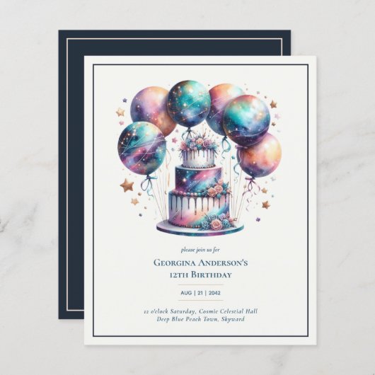 Kosmische Himmelsgalaxie Sternennacht Navy GETAG (Vorne/Hinten)