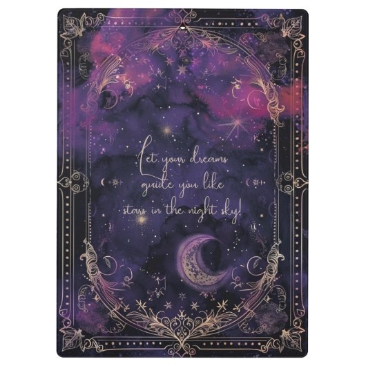 Kosmische Himmelsklipptafel Klemmbrett (Rückseite)