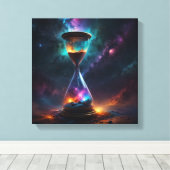 Kosmische Hourglaskästen mit glühenden Körnern Leinwanddruck (Insitu (Holzboden))