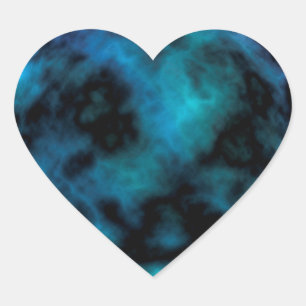 Kosmische Imitate Blauer Marmor Herz-Aufkleber