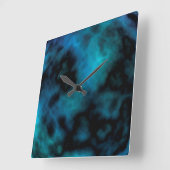 Kosmische Imitate Blauer Marmor Quadratische Wanduhr (Winkel)