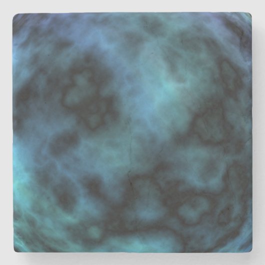 Kosmische Imitate Blauer Marmor Steinuntersetzer (Vorderseite)