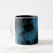 Kosmische Imitate Blauer Marmor Zweifarbige Tasse (Vorderseite Links)