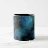 Kosmische Imitate Blauer Marmor Zweifarbige Tasse (Mittel)