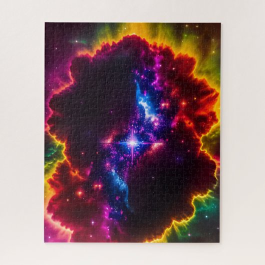 Kosmische Indigo Fantasy Cloud mit Starry Center Puzzle (Vertikal)