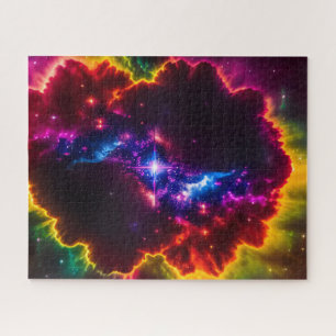 Kosmische Indigo Fantasy Cloud mit Starry Center Puzzle