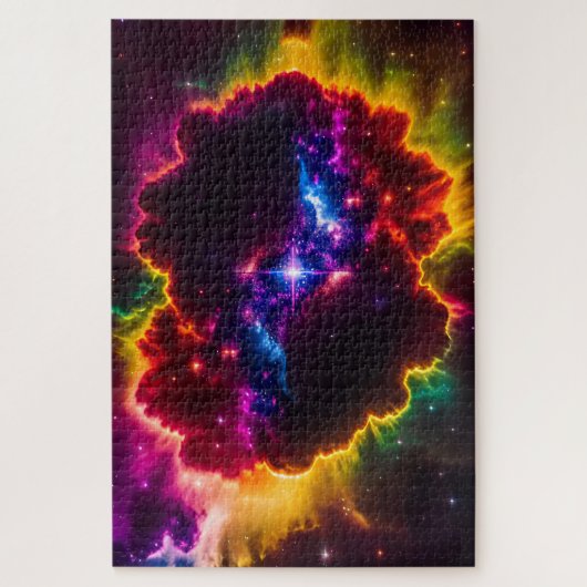 Kosmische Indigofantasy Cloud Rund um einen Stern Puzzle (Vertikal)