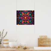 KOSMISCHE JUWELFARBENE FLORALE MANDALA-KUNST POSTER (Küche)