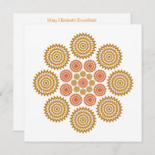 Kosmische Kaleidoskop-Karte in Gold und Orange Mitteilungskarte (Vorne/Hinten)