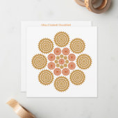 Kosmische Kaleidoskop-Karte in Gold und Orange Mitteilungskarte (Vorderseite/Rückseite Beispiel)