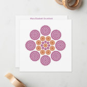 Kosmische Kaleidoskop-Karte Lila in Gold Mitteilungskarte (Vorderseite/Rückseite Beispiel)