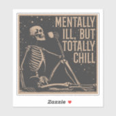 Kosmische Kälte: Das entspannte Skelett Aufkleber (Blatt)