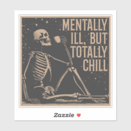 Kosmische Kälte: Das entspannte Skelett Aufkleber