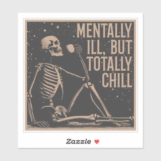 Kosmische Kälte: Das entspannte Skelett Aufkleber (Blatt)