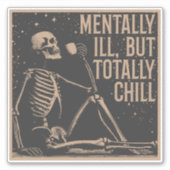 Kosmische Kälte: Das entspannte Skelett Aufkleber (Vorderseite)