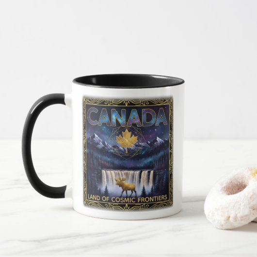 Kosmische Kanada-Natur-Himmels-Kunst Tasse (Mit Donut)