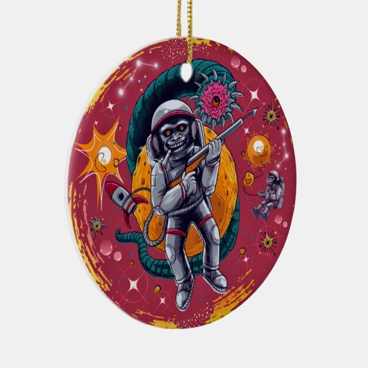 Kosmische Kapern: Spielen im Retro-Raum Keramik Ornament (Rechts)