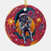 Kosmische Kapern: Spielen im Retro-Raum Keramik Ornament (Vorne)