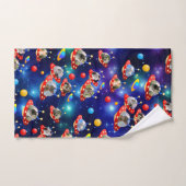 Kosmische Kätzchen in der Alien Raumfahrt UFO Badhandtuch Set (Handtuch)